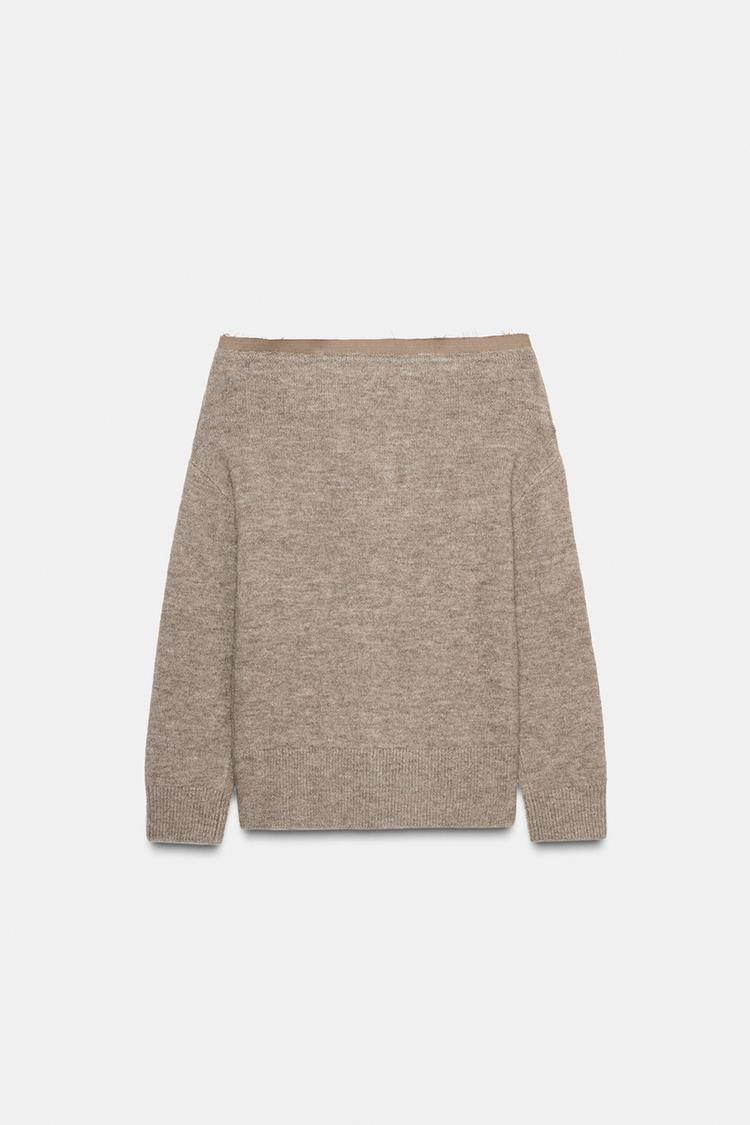 Chaqueta punto cuello barco